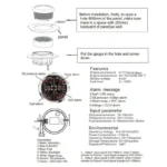 4 in 1 Multifunctional Gauge 12V Oil Pressure Fuel Level Water Temp Voltmeter 85mm Dimension With Backlight - Image 6