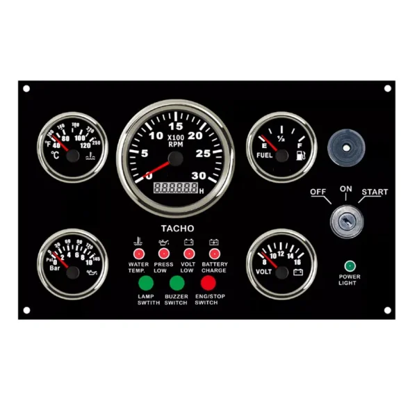 335*200 mm 3KRPM 8-16V 0-10Bar Diesel Engine Control Box Instrument Panel