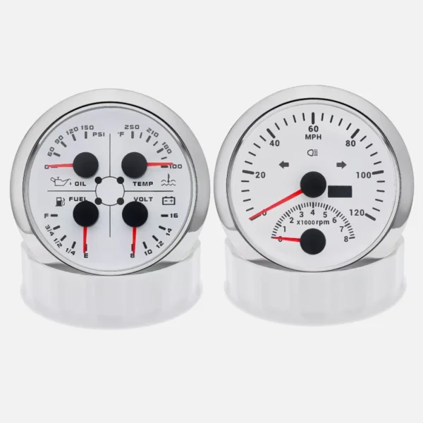 85mm GPS Speedometer 120MPH with Tachom&85mm Fuel/Oil Press/Temp/Volt for Boat