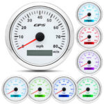 3 Gauge Set 85mm GPS Speedometer 0-80 MPH Tachometer Fuel/Temp/Oil Pressure/Volt - Image 3