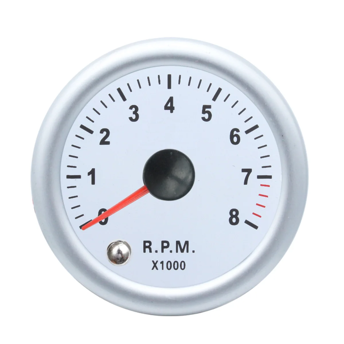 H7afe474db20b45568a79569b8b4b2857Q.webp 2'' 52mm 7 Color Light 0-8000 Auto RPM Meter White Face Car Tachometer Tacho Gauge Universal 12v - Image 1