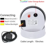 85 mm GPS Speedometer Odometer Waterproof for Car Boat Truck Black Double Dial 80 MPH 7 Color LED Included GPS Sensor - Image 6