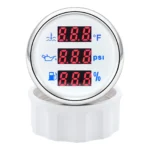52mm Boat 3 in 1 Multifunction Gauge Fuel Level Water Temp Oil Pressure W/Sensor