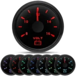 4 Gauge Set 52mm Black Fuel Level Water Temp Oil Pressure Voltmeter for Car Boat - Image 3