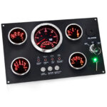 5 Gauge Set with Instrument Panel 0-120MPH/0-8000RPM Red LED for Marine Boat Car