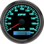 2023 85mm Electrical 200kmh Black Face White LED Speedometer with Odometer GPS Sensor for Automobile - Image 5