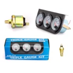 Car Dashboard Instrument Cluster 3in1 Water Temp Oil Temp Oil Pressure Gauges With Pod 52mm Triple Gauge