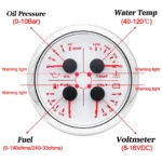 85mm Four in One Oil Pressure Gauge Kit Plus OLED Digital DC Volt Meter 12V Oil Temp Meter Gauge - Image 2