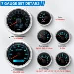 7 Gauge Set 7 Colors LED 85mm GPS Speedometer 0-120MPH Gauge for Car Marine Boat - Image 2