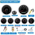 7 Gauge Set 7 Colors LED 85mm GPS Speedometer 0-120MPH Gauge for Car Marine Boat - Image 3