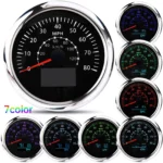 85mm 7 Color LED GPS Speedometer Odometer 0-80MPH/0-120KM/H for Boat Car Truck