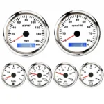 6 Gauge Set 85mm GPS Speedometer 0-160MPH Tachometer 8000rpm & 52mm Fuel Water Oil Gauge for Car Boat