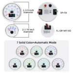 6 Gauge Set With Sensor 85mm White GPS Speedometer 80mph&tachometer 8000rpm Voltage Volt Water Temp Oil Pressure Fuel Level - Image 3