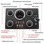 New Multi-function Diesel Engine Instrument Marine Gauge Panel for Boat and Car with 5 Black Gauges 12V/24V Generator - Image 3
