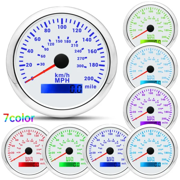 85mm White GPS Speedometer 300km/h 200MPH Odometer Gauge for Boat Car Truck ATV