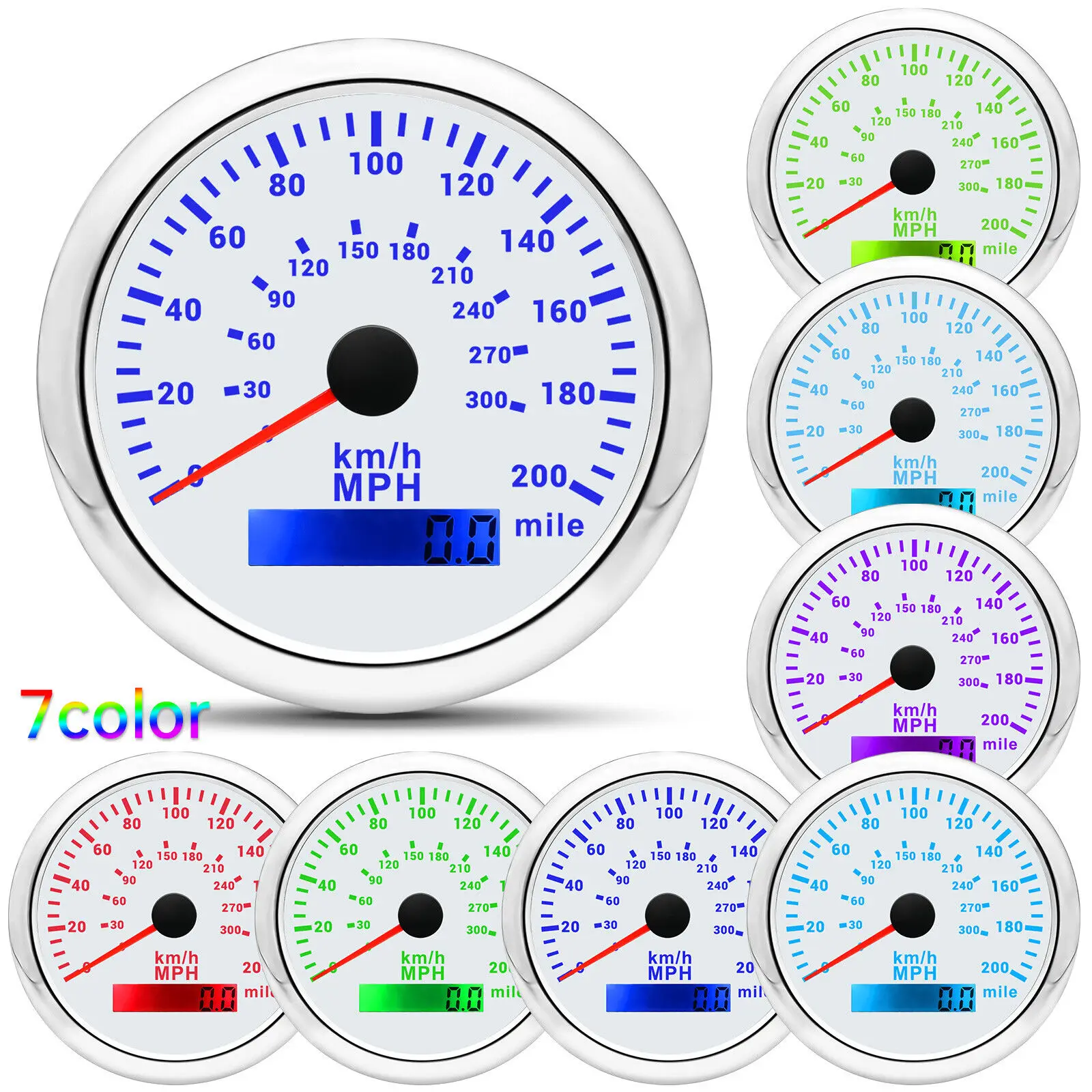 H879967cf2e19458abed93f4f8cdec760X.webp 85mm White GPS Speedometer 300km/h 200MPH Odometer Gauge for Boat Car Truck ATV - Image 1