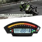 Multifunction Moto 12V Speedometer Lcd Digital Tachometer Odometer Water Temperature Fuel Gauge Motorcycle Meter - Image 2