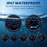 7 Gauge Set 85mm GPS Speedometer 80MPH 120KMH Tacho 8000RPM Fuel Level Oil Pressure Water Temp Volt Trim Gauge With Sensor - Image 5