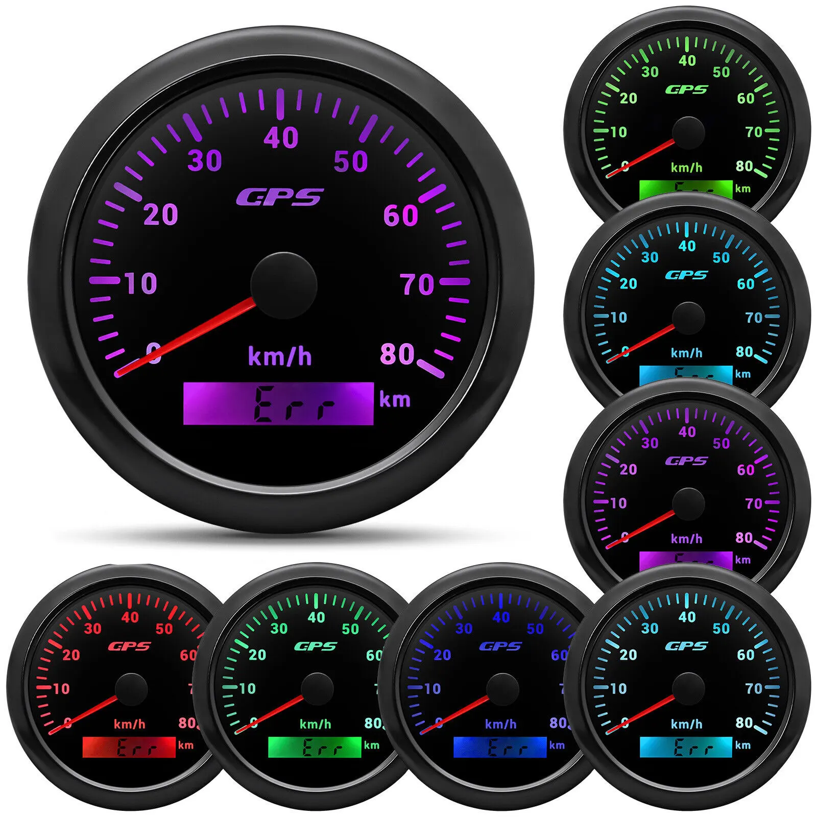 H88f7912cad764eb8ba7bb6d83d965434X.webp 85mm Black GPS Speedometer 80km/h Gauge Waterproof for Marine Boat Car Truck - Image 1