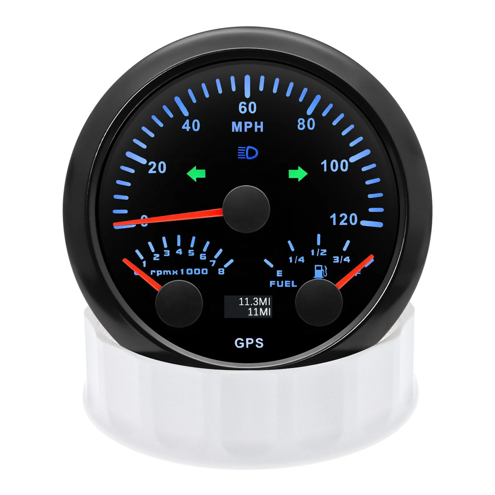 H892d530667fc42789b3a5f06ef4b520bM.webp 85mm Needle GPS Speedometer Gauge 60Knots and 60MPH Boat Yacht Vessel With COG and GPS Antenna - Image 1