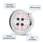 110mm 4 in 1 Multifunction Fuel Level 240-33ohms Water Temp Oil Pressure Volt - Image 3
