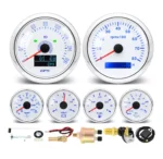 6 Gauge Set 85mm White GPS Speedometer 160MPH Tacho&52mm Fuel/Temp/Oil/Volt US