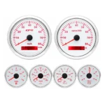 6 Gauge Set 85mm GPS Speedometer 80mph Tacho 6000rpm & 52mm Fuel Gauge Temp Volt Oil Car Boat