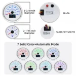 7 Gauge Set 85mm GPS Speedometer 120km 80MPH Tacho Fuel Temp Oil Volt Trim - Image 3