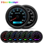 6 Gauge Set 85mm GPS Speedometer 80MPH Tacho 52mm Fuel Temp Oil Pressure Volt - Image 3