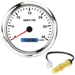 110mm Tachometer 0-3000RPM LCD HourMeter Waterproof Car Marine Boat Gas Diesel
