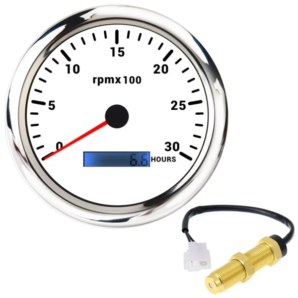 110mm Tachometer 0-3000RPM LCD HourMeter Waterproof Car Marine Boat Gas Diesel