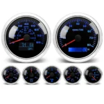 7 Gauge Set With Sensor 85mm GPS Speedometer 80MPH/120KM/H Tachometer Waterproof - Image 3