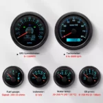 6 Gauge Set 85mm GPS Speedometer 120MPH & Tachometer 8000RPM Fuel Level Oil Pressure Water Temp Volt Gauge Fit Boat Car - Image 2