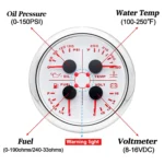 2 in 1 GPS Speedometer with Tachometer.Fuel Level Water Temperature Oil Pressure Voltage 4in1 Gauge for Car Boat Marine (White) - Image 3