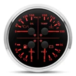 110mm 4 in 1 Multifunctional Gauge Fuel Level Water Temp Oil Pressure Volt Gauge Price