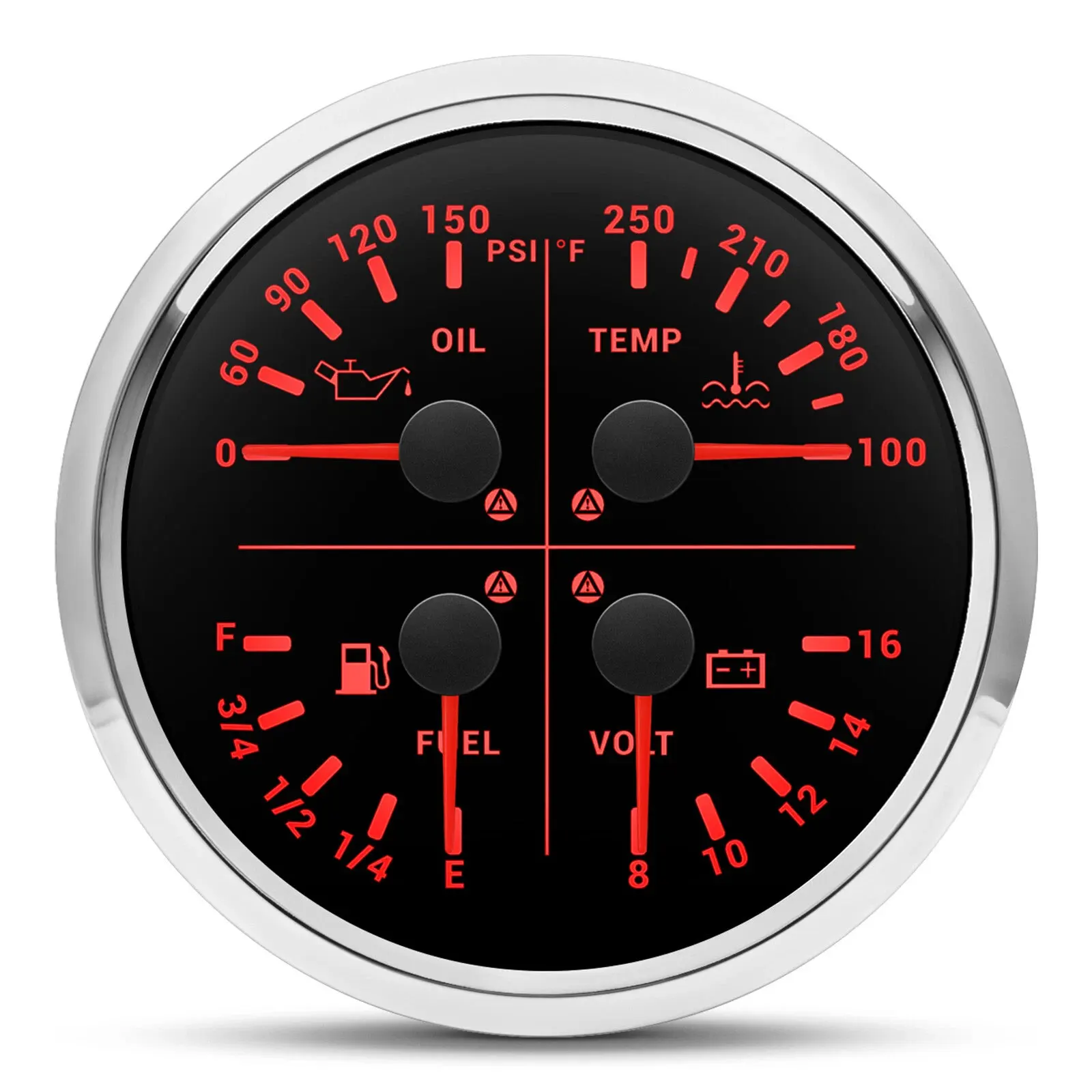 H90968a8d7a1146c686d82b38e9bbf15aC.webp 110mm 4 in 1 Multifunctional Gauge Fuel Level Water Temp Oil Pressure Volt Gauge Price - Image 1