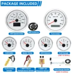 6 Gauge Set 85mm GPS Speedometer 0-80MPH 120KMH Tacho/Fuel/Oil/Temp/Volt with Senders - Image 2