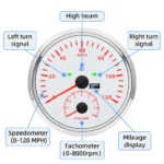 2 Gauge Set 110mm GPS Speedometer Tachometer 0-120MPH & 4in 1 Gauge with Senders - Image 6