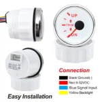 52mm Trim Gauge 0-190ohms Boat Trim Balance Gauge Meter Waterproof Red Backlight - Image 6