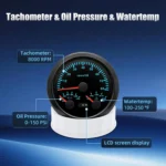 3in1 GPS Speedometer Fuel Gauge Voltmeter 3in1 Tachometer Oil Pressure Gauge Water Temperature 7 Color for Marine Car Auto - Image 4