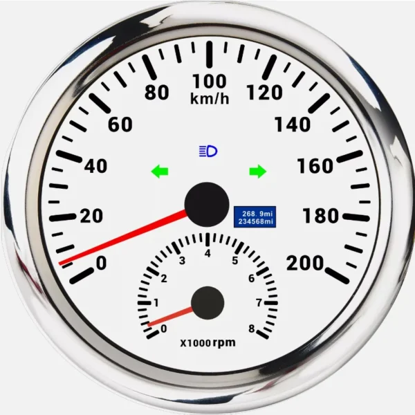 110mm White GPS Speedometer 200km/h With Tachometer 8000RPM Gauge for Boat Car