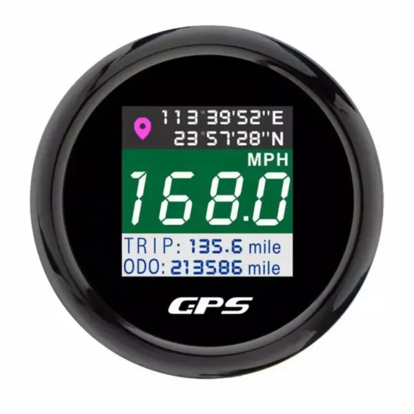 2-1/16 52 mm High Quality Black Face Waterproof Digital Multi-function GPS Speedometer