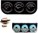 2inch 52mm Triple Gauge Kit Volt Water Temp Oil Press Gauge With Sensor 3 in 1 Car Meter Kit - Image 5