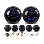 7 Gauge Set 85mm GPS Speedometer 80MPH 120KMH Tacho 8000RPM Fuel Level Oil Pressure Water Temp Volt Trim Gauge With Sensor