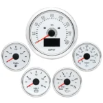 5 Gauge Set GPS Speedometer 0-160MPH With 52mm Fuel/Temp/Volt/Oil Pressure Gauge