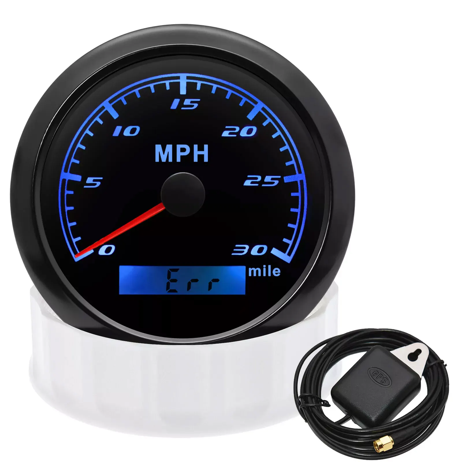 H997248dc3fa4424e96d274d1b36a80002.webp 85MM Waterproof Black GPS Speedometer 30 MPH Odometer Gauge for Boat Car Marine Truck - Image 1