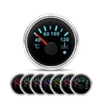 52mm Car Boat Water Temperature Gauge 40-120 Celcuis 7 Colors LED