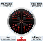 110mm 4 in 1 Multifunctional Gauge Fuel Level Water Temp Oil Pressure Volt Gauge Price - Image 2