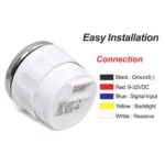 Best Selling Products 52mm 7 Color Auto Oil Pressure Gauge Black Faceplate Stainless Steel - Image 6