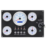 5 Gauges Set With Instrument Panel 0-4000 RPM Tachometer for Marine Boat Yacht